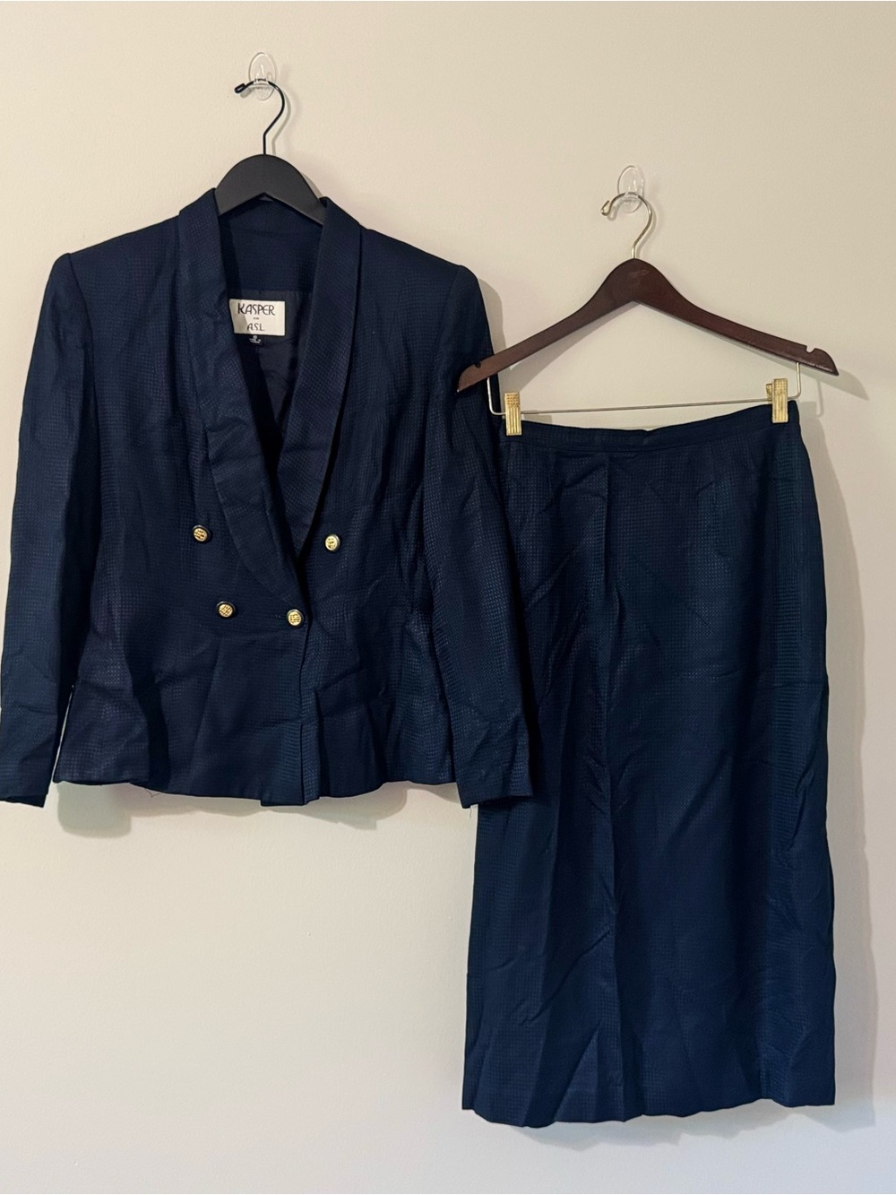 Vintage Kasper Navy Textured Blazer